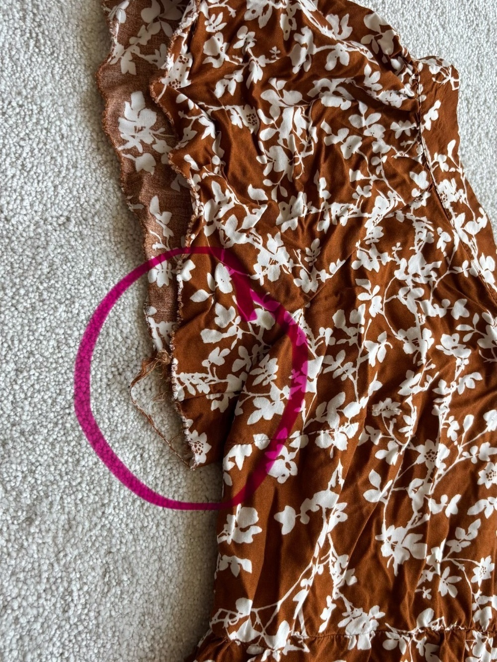 Old Navy Rust Brown Floral Print Dress - Picture 6 of 6